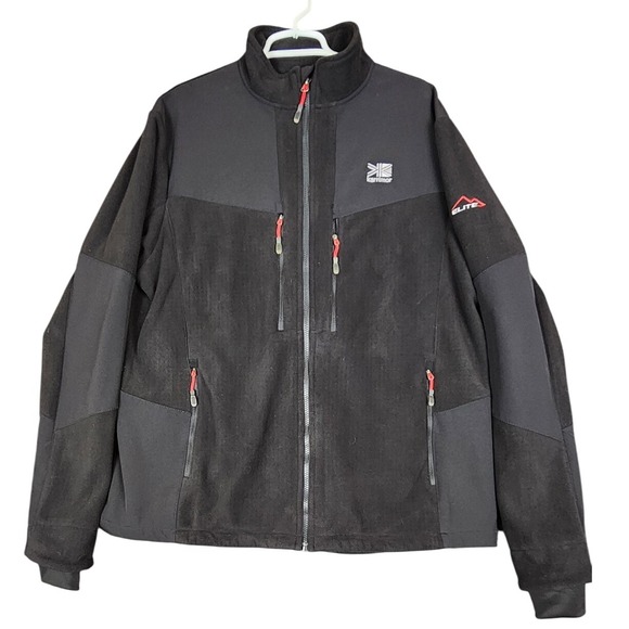 Karrimor Elite 2XL Full Zip Fleece Jacket Black Outdoor Hiking Travel - Picture 1 of 11